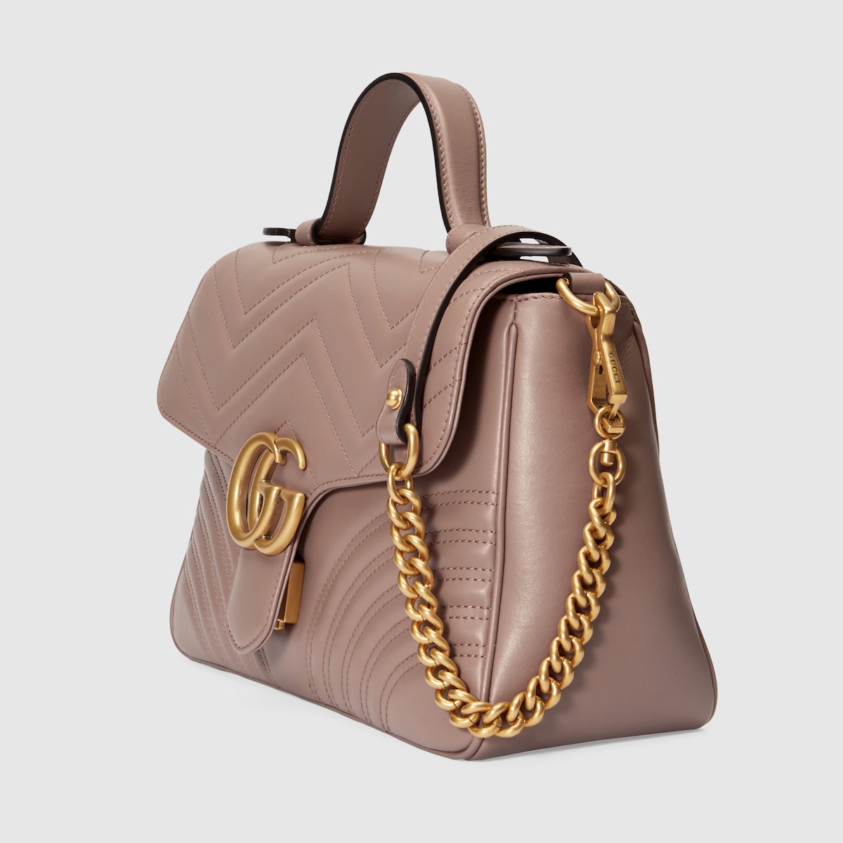 dusty pink leather GG Marmont small top handle bag GUCCI® US