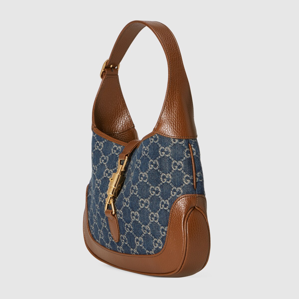 Jackie 1961 Small Shoulder Bag In Blue And Ivory GG Denim GUCCI SE