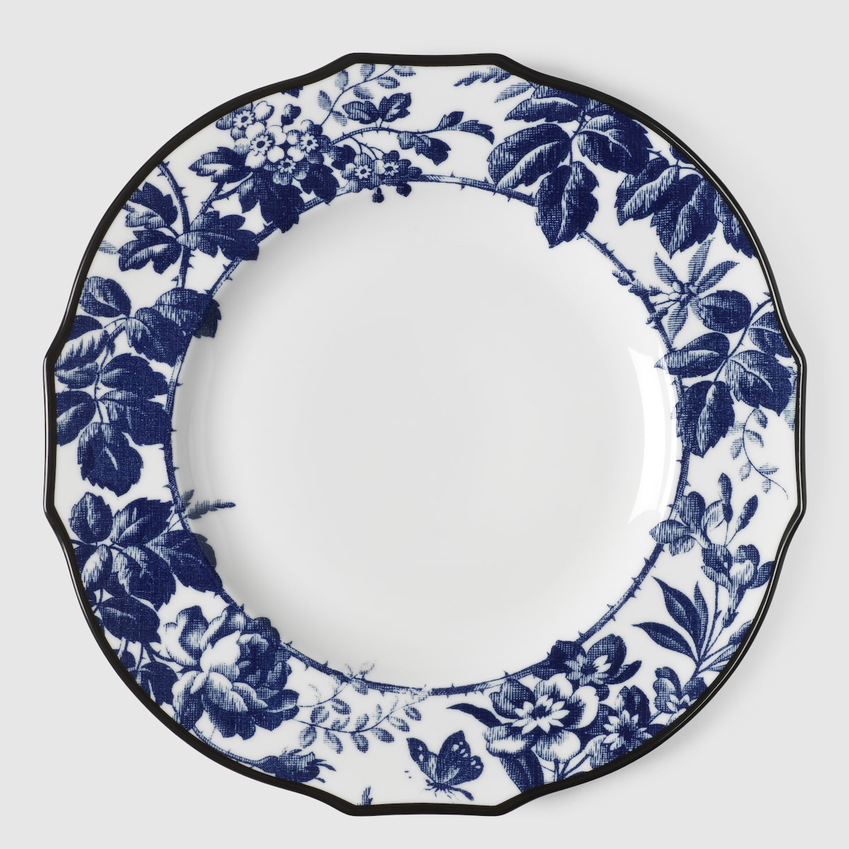 Herbarium Dinner Plate Set Of Two In Blue And White Porcelain GUCCI US