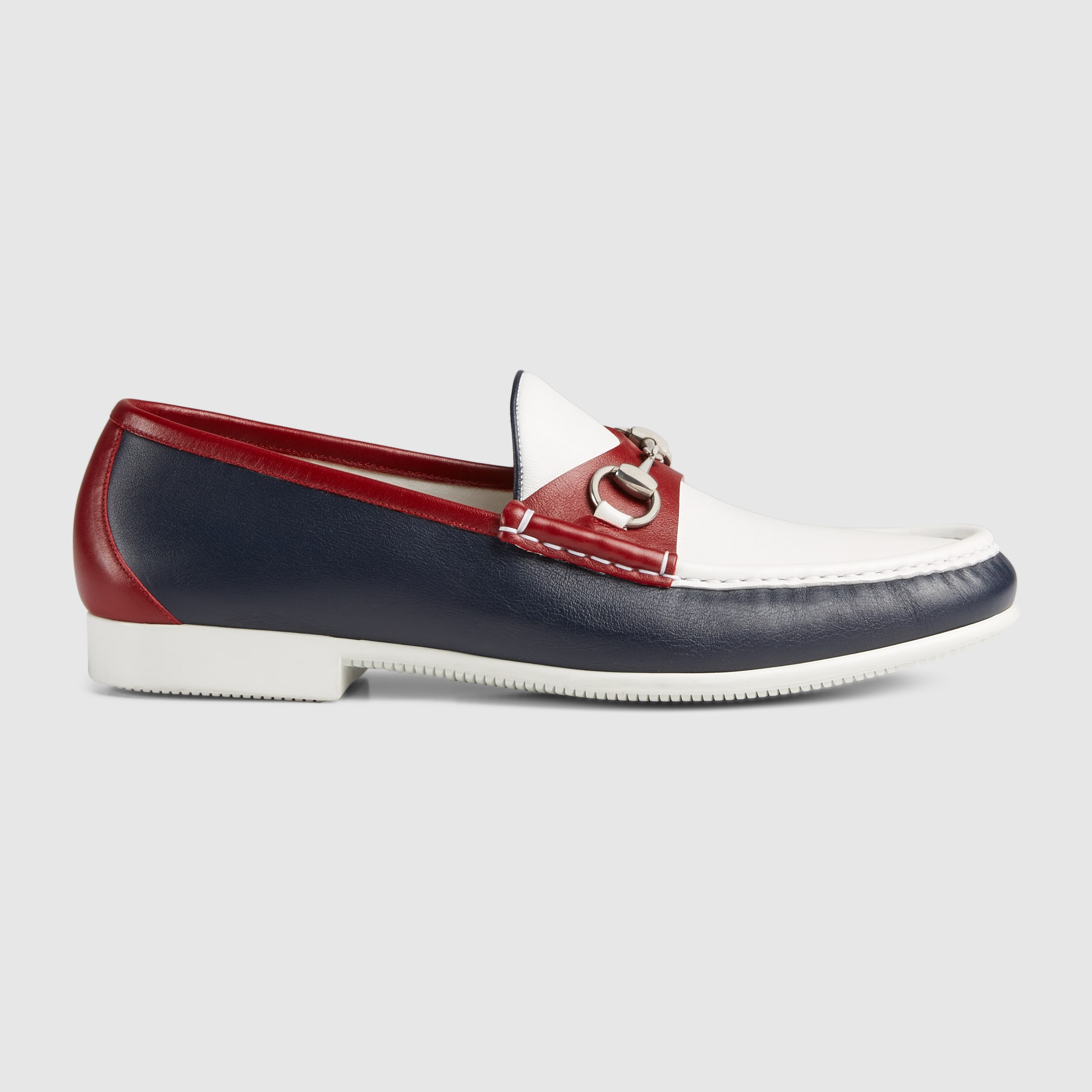 gucci rainbow horsebit leather loafers