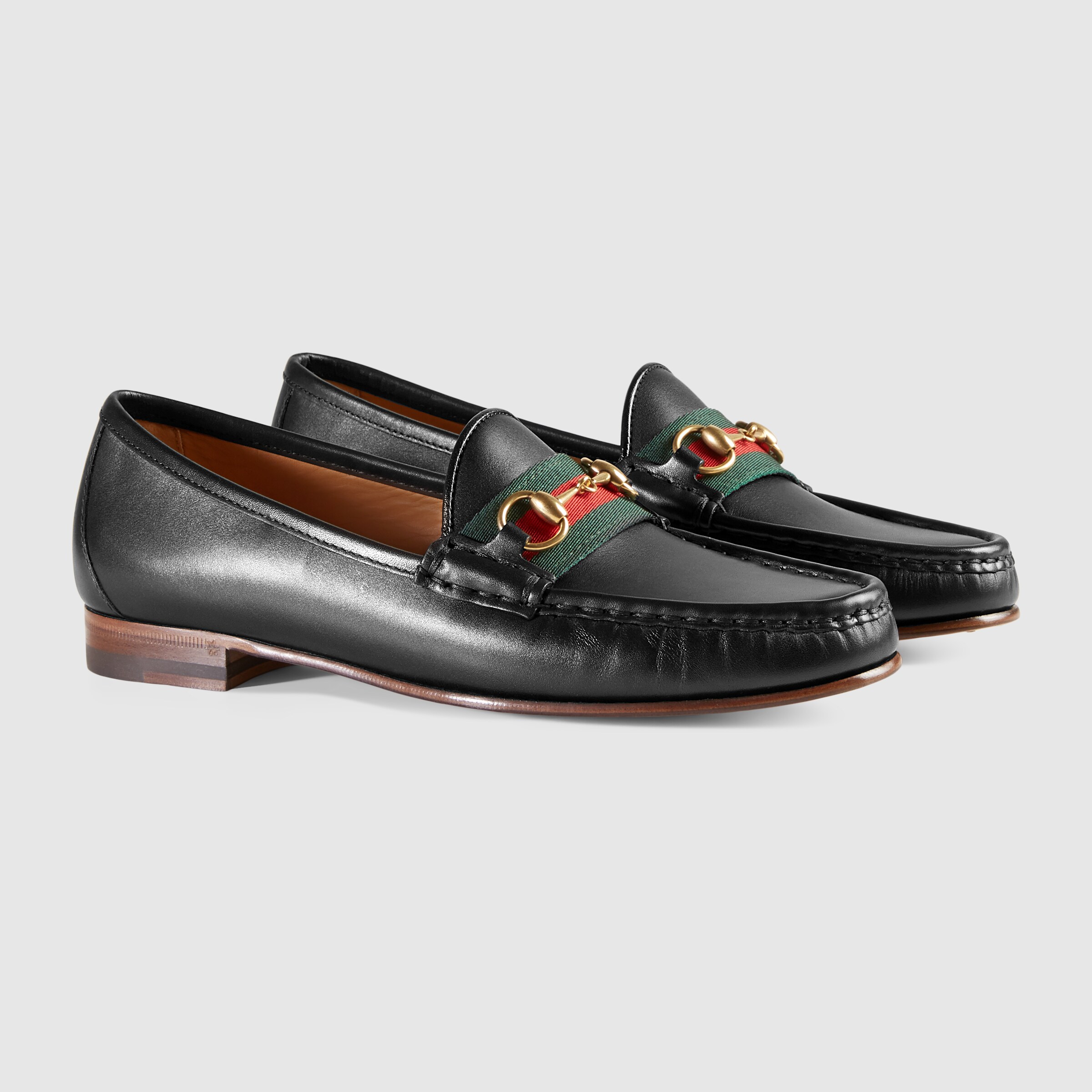 gucci rainbow horsebit leather loafers