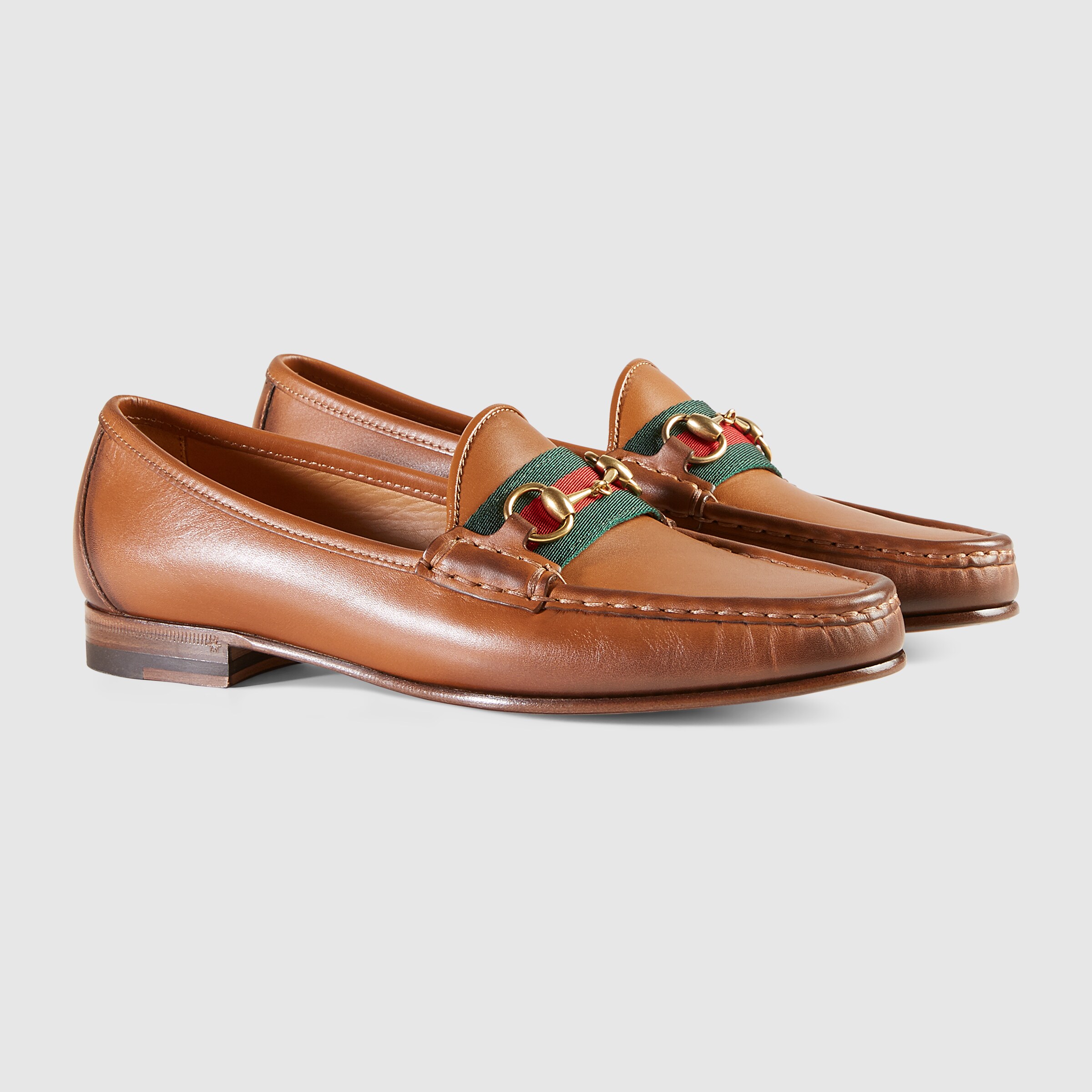 gucci rainbow horsebit leather loafers