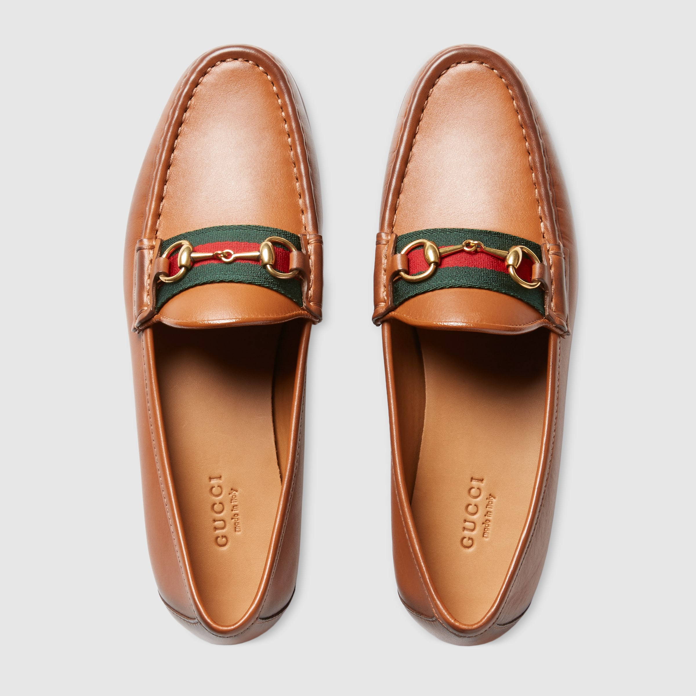 gucci rainbow horsebit leather loafers