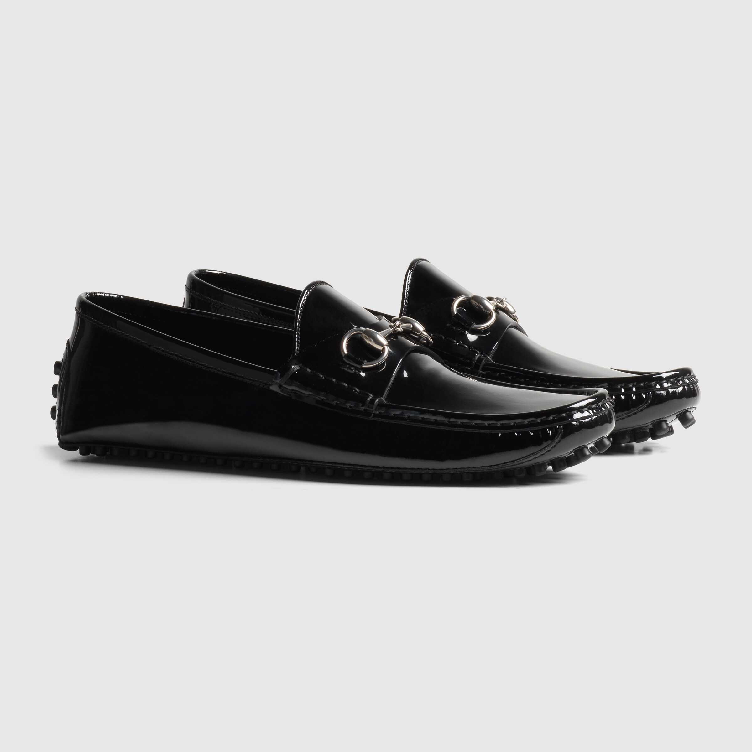 gucci leather driver with horsebit