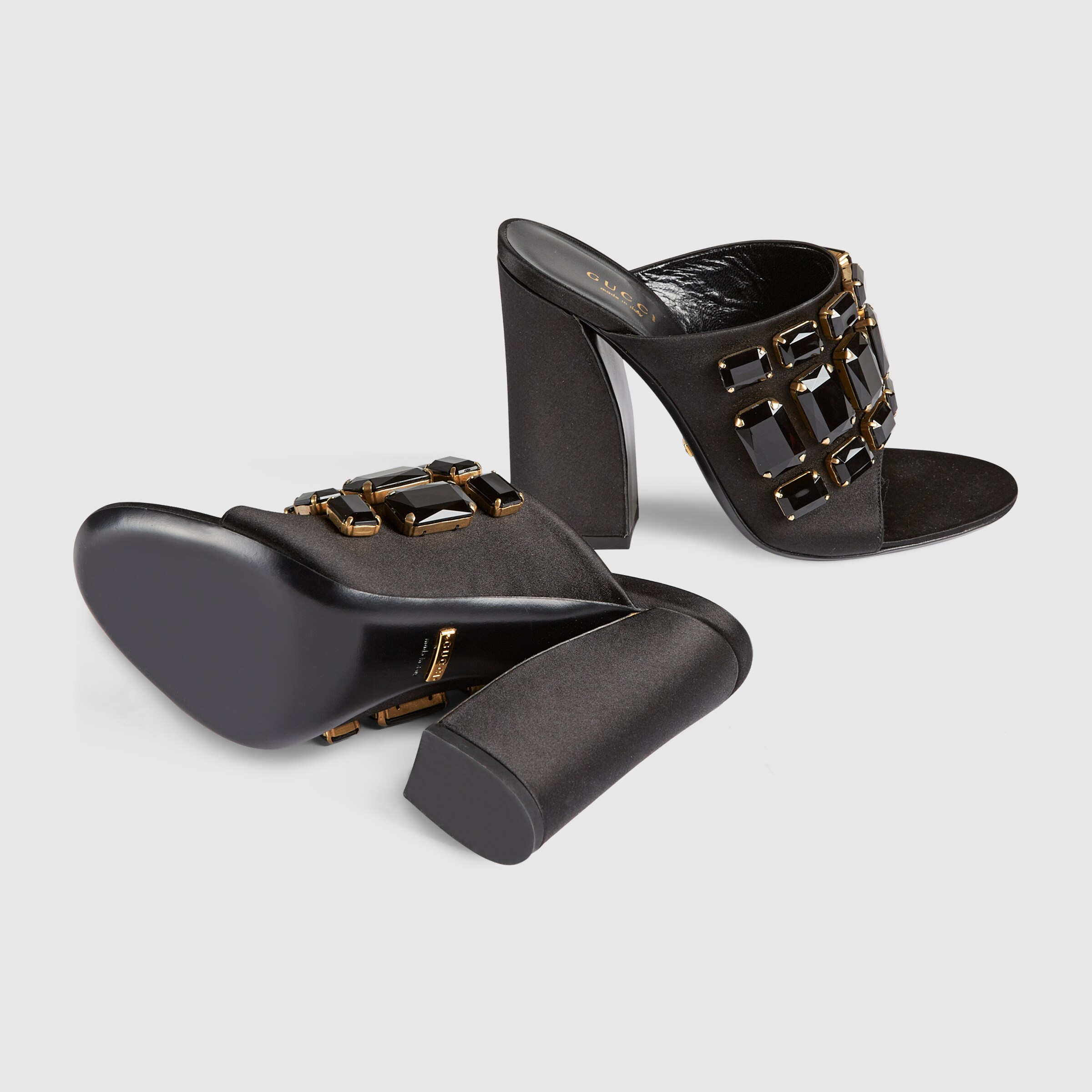 gucci women's satin slide sandals