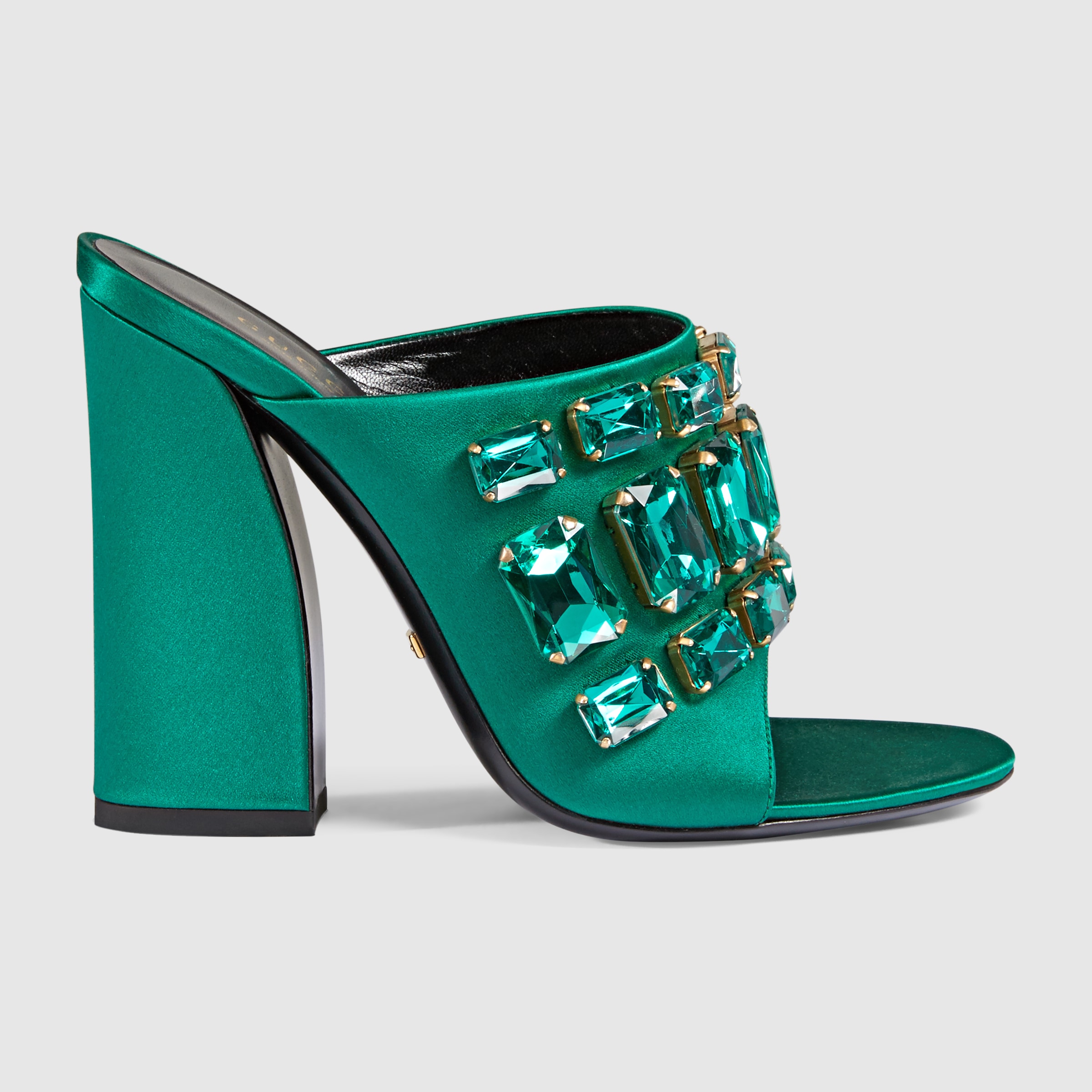 gucci women's satin slide sandals