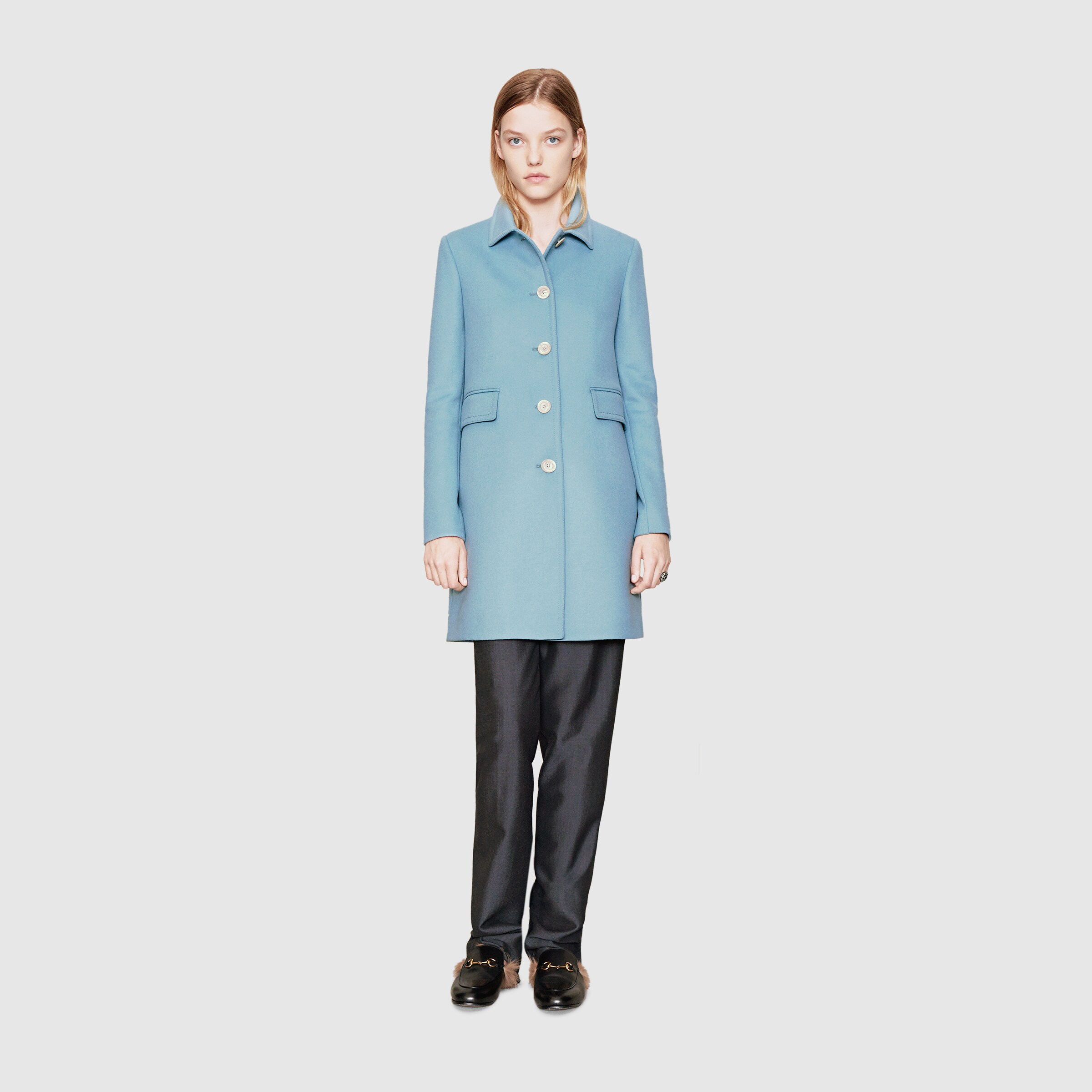 Gucci Women Singlebreasted wool coat 406947ZFW044950