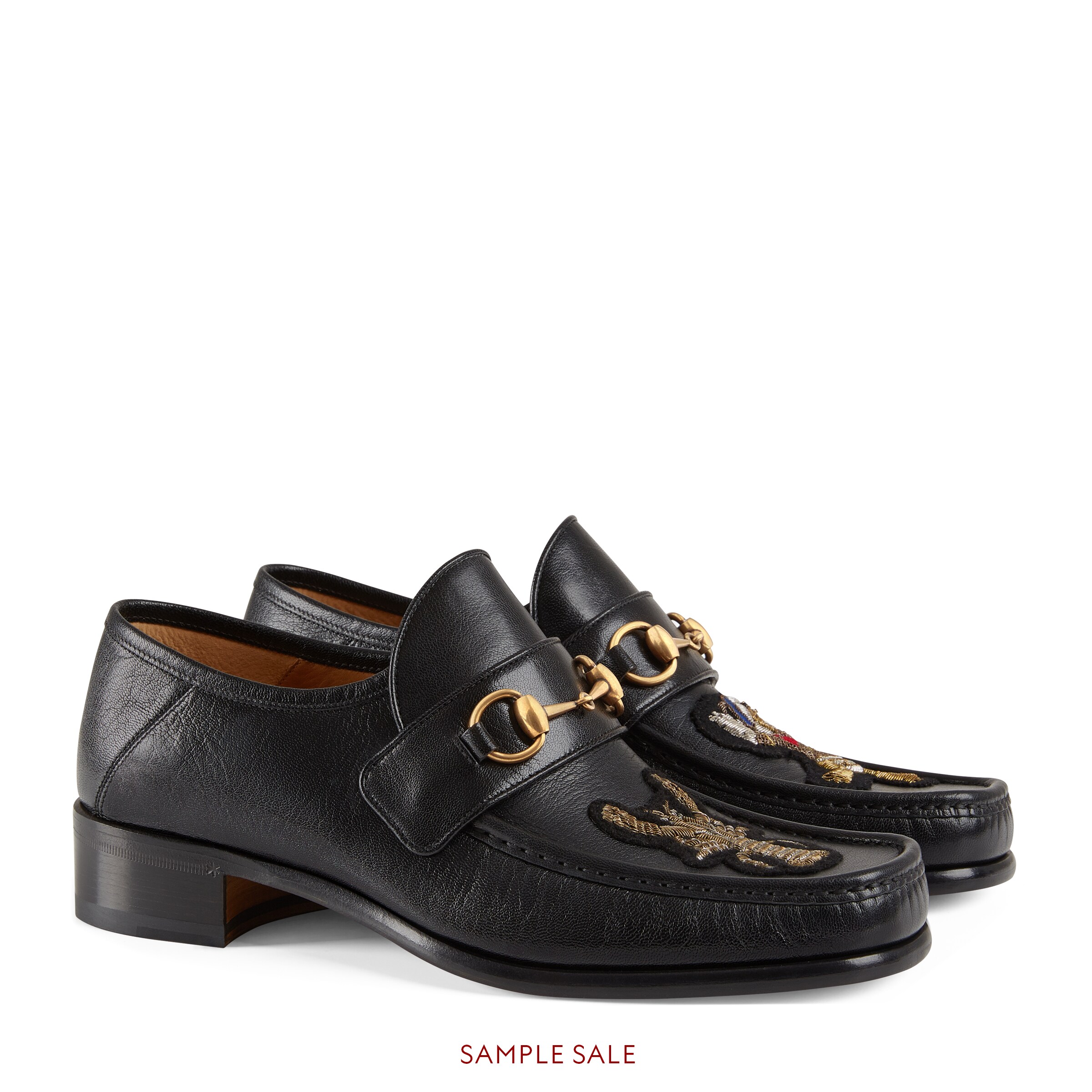 gucci rainbow horsebit leather loafers