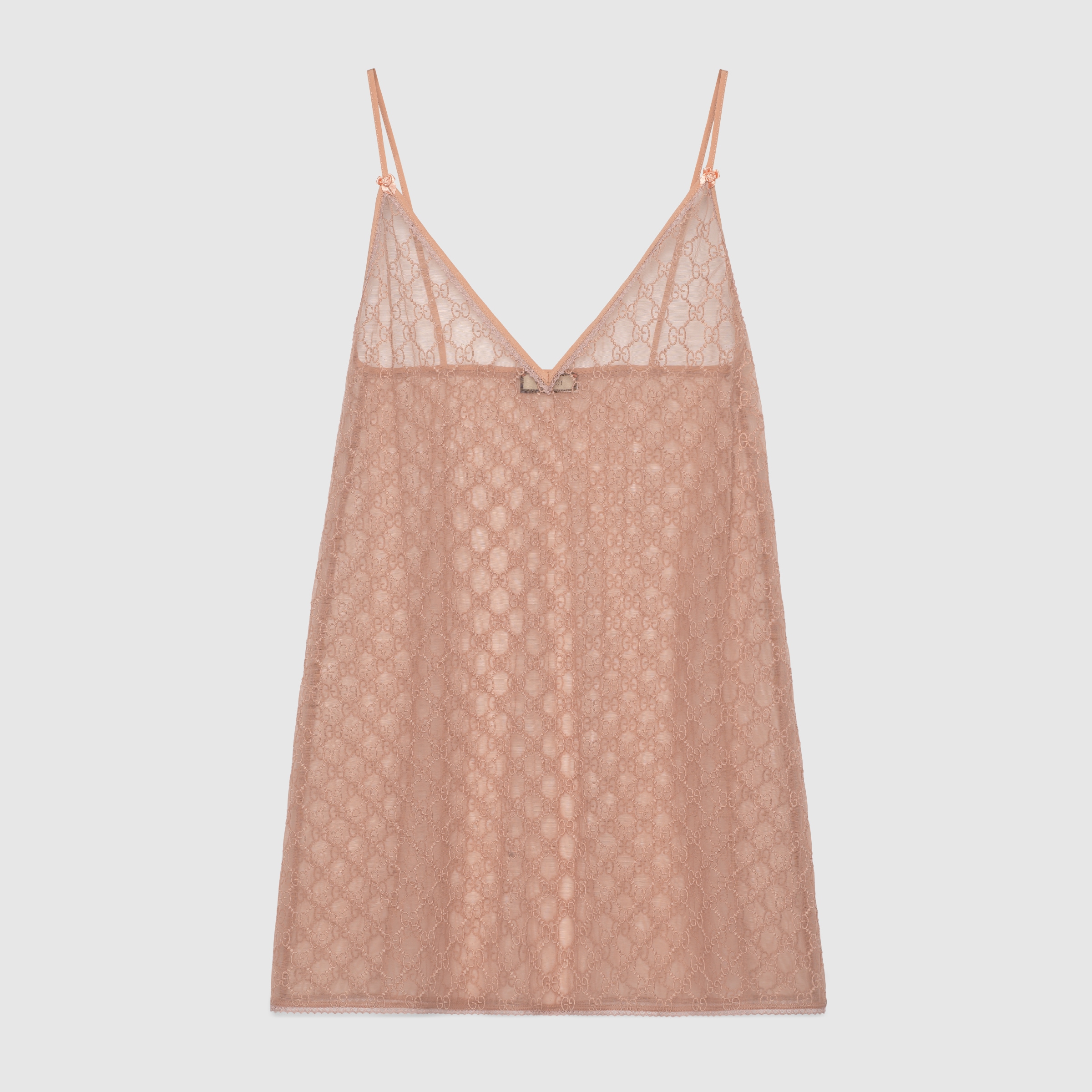 Pale Pink Gg Tulle Lingerie Dress Gucci Us