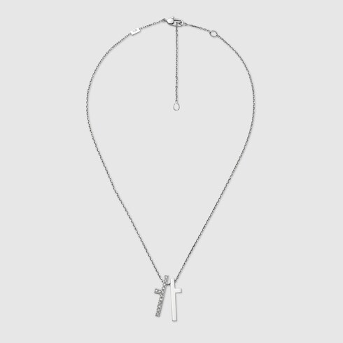 gucci split cross necklace