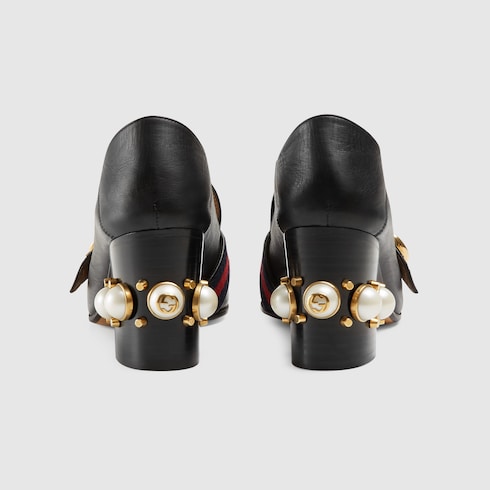 gucci stacked heel loafer