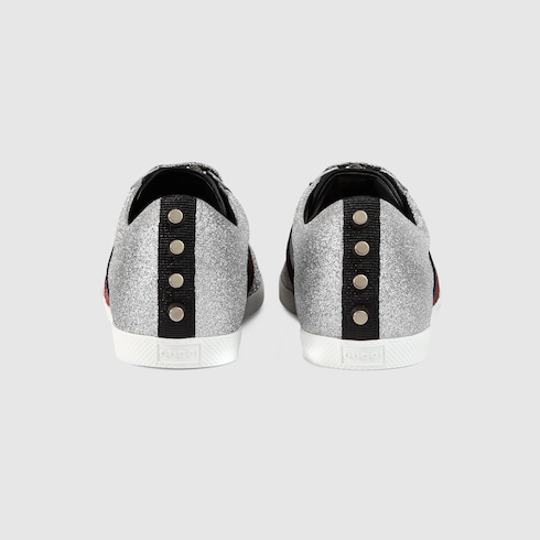 gucci glitter web sneaker with studs black