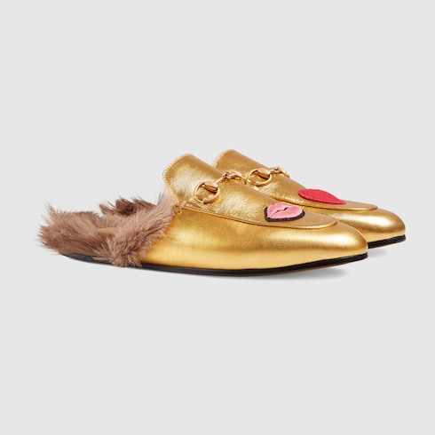 gucci princetown slipper with fur
