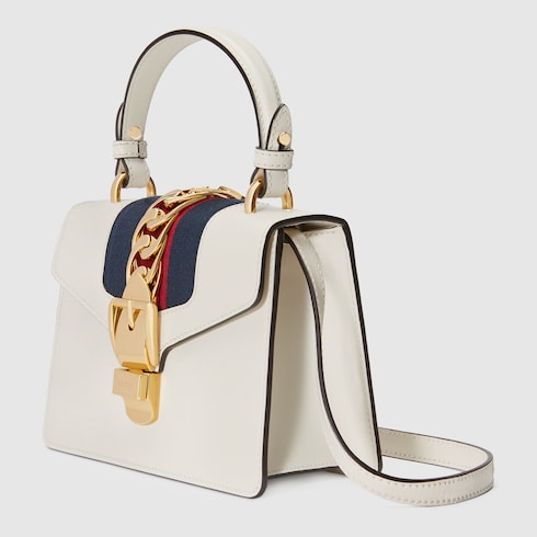 gucci sylvie mini chain bag white