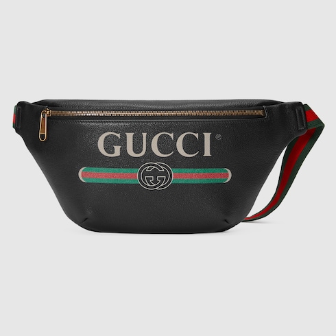 gucci标识印花皮革腰包 - gucci 男士箱包 4938690gcc图片
