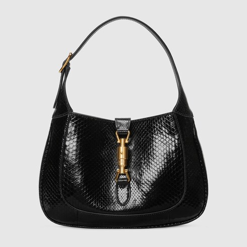 Jackie Small Python Bag In Black Precious Skins Gucci Si