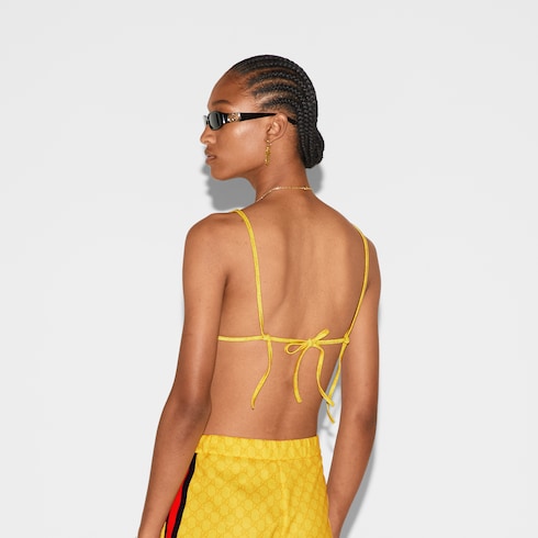 Gg Stretch Jersey Bikini In Yellow Ready To Wear Gucci Si