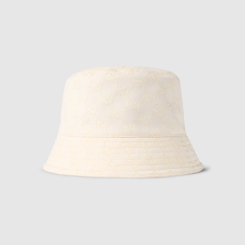 Gucci GG cotton canvas bucket hat white and blue Detail 5