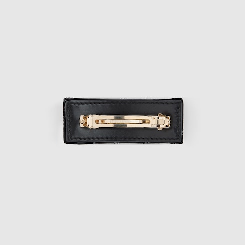 Gucci Soft velvet hair clip with crystals black Detail 3