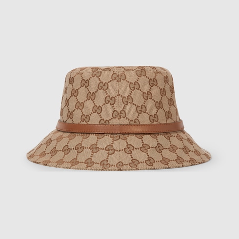 Gucci หมวก GG canvas bucket hat สีเบจและสีน้ำตาลเข้ม Detail 3