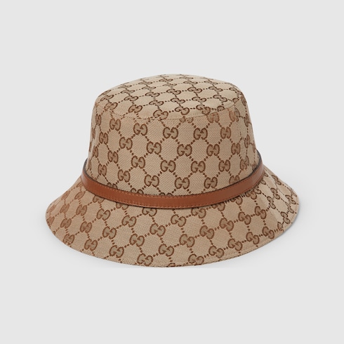 Gucci หมวก GG canvas bucket hat สีเบจและสีน้ำตาลเข้ม Detail 6