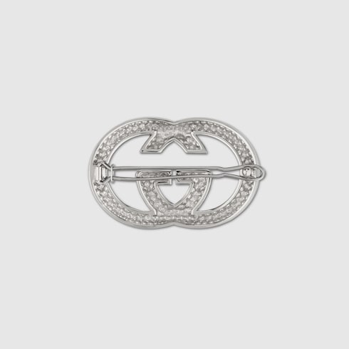 Gucci Interlocking G hair clip with crystals palladium-toned Detail 2