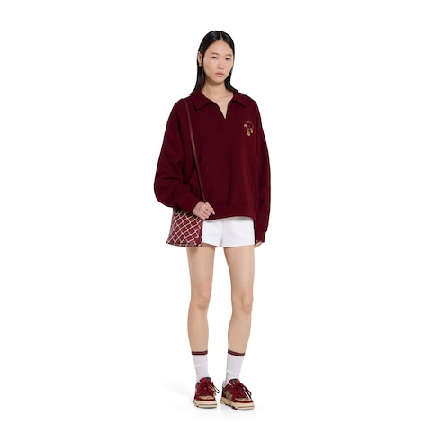 Gucci Cotton jersey sweatshirt with embroidery gucci rosso ancora red Detail 2