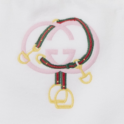 Gucci Cotton jersey shorts with embroidery white Detail 5