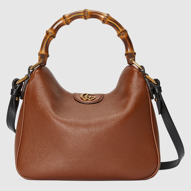 GUCCI Diana Small Shoulder Bag, Brown, Leather