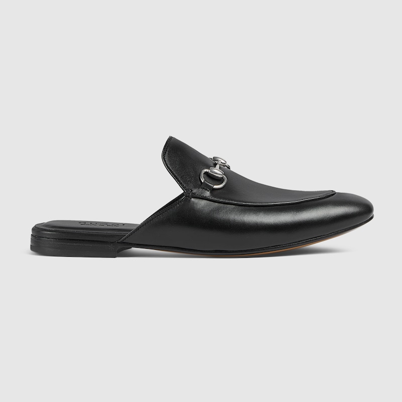 GUCCI Men's Mule With Horsebit, Black, Leather