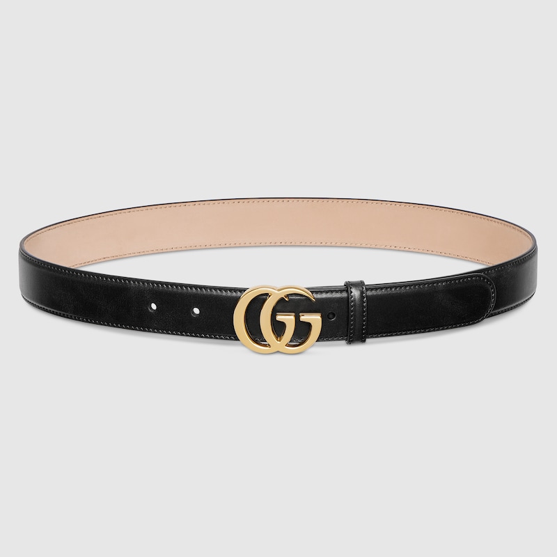 GUCCI GG Marmont Belt, Black, Leather
