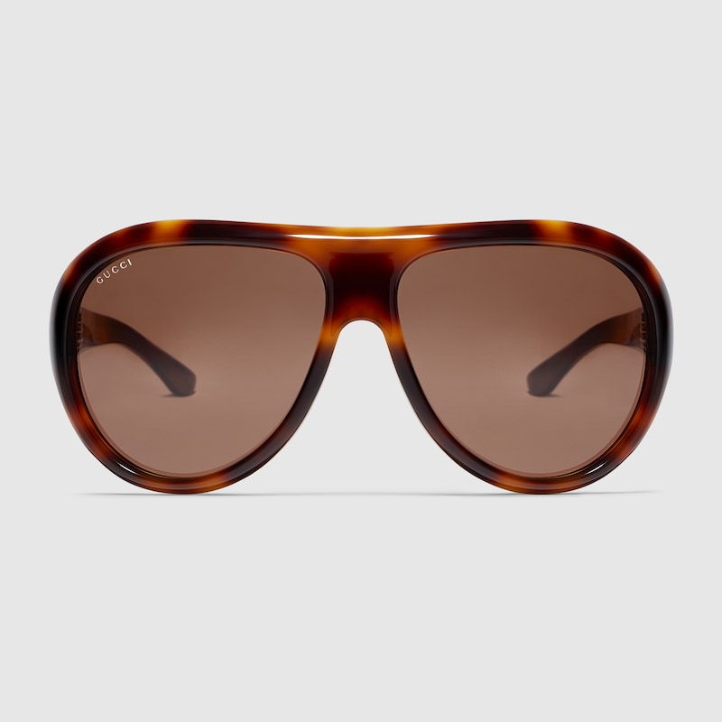 GUCCI Pilot Frame Sunglasses, Brown