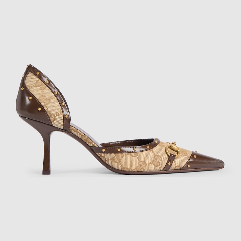 GUCCI Women's Savoy Pump, White, GG Canvas
