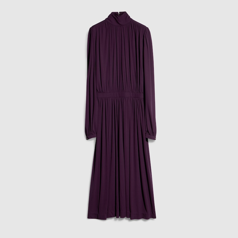 GUCCI Light Viscose Crêpe Jersey Dress, Bordeaux, Ready-to-wear