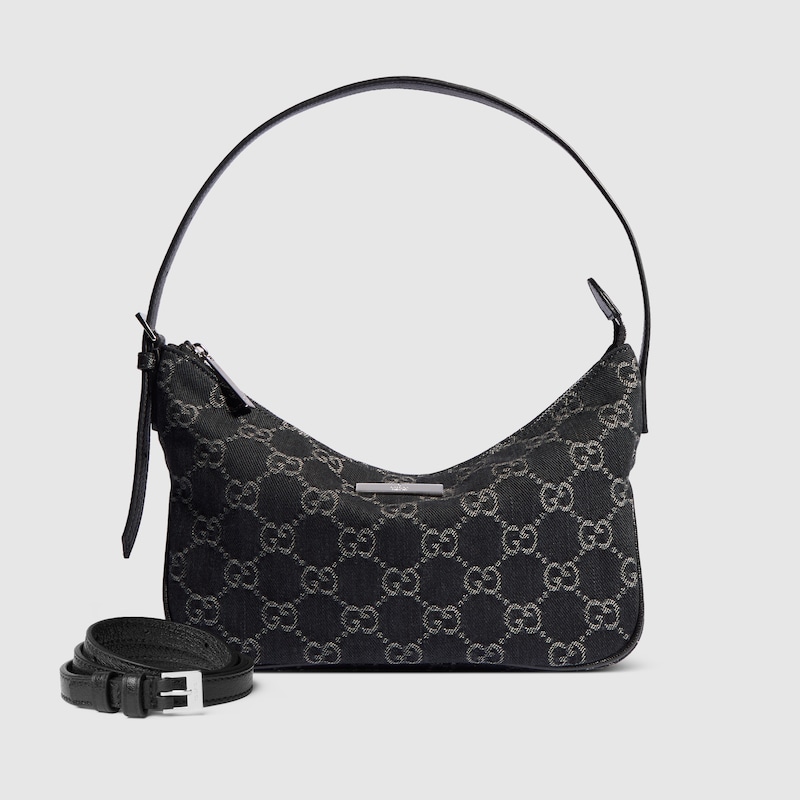 GUCCI Lady Lunetta Small Shoulder Bag, Black, Fabric
