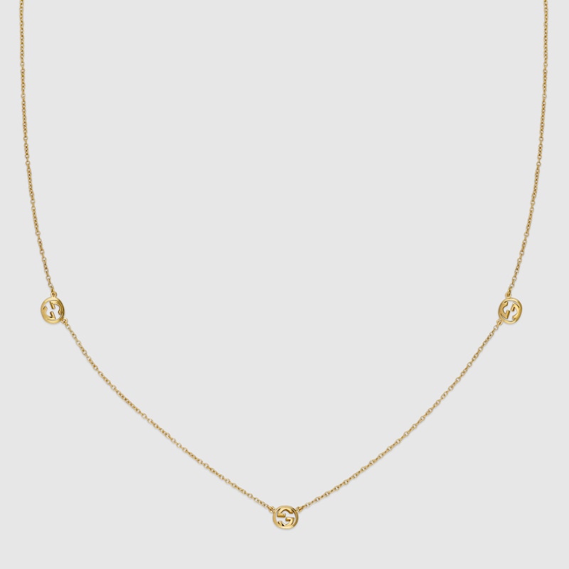 GUCCI Interlocking 18k Pendant Necklace, Yellow Gold, Yellow Gold