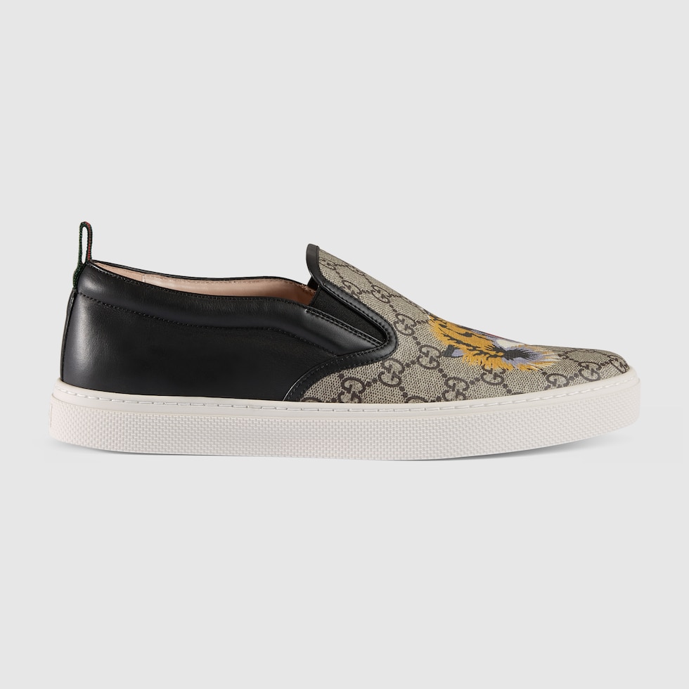tiger print GG Supreme tiger slip-on sneaker | GUCCIÂ® US