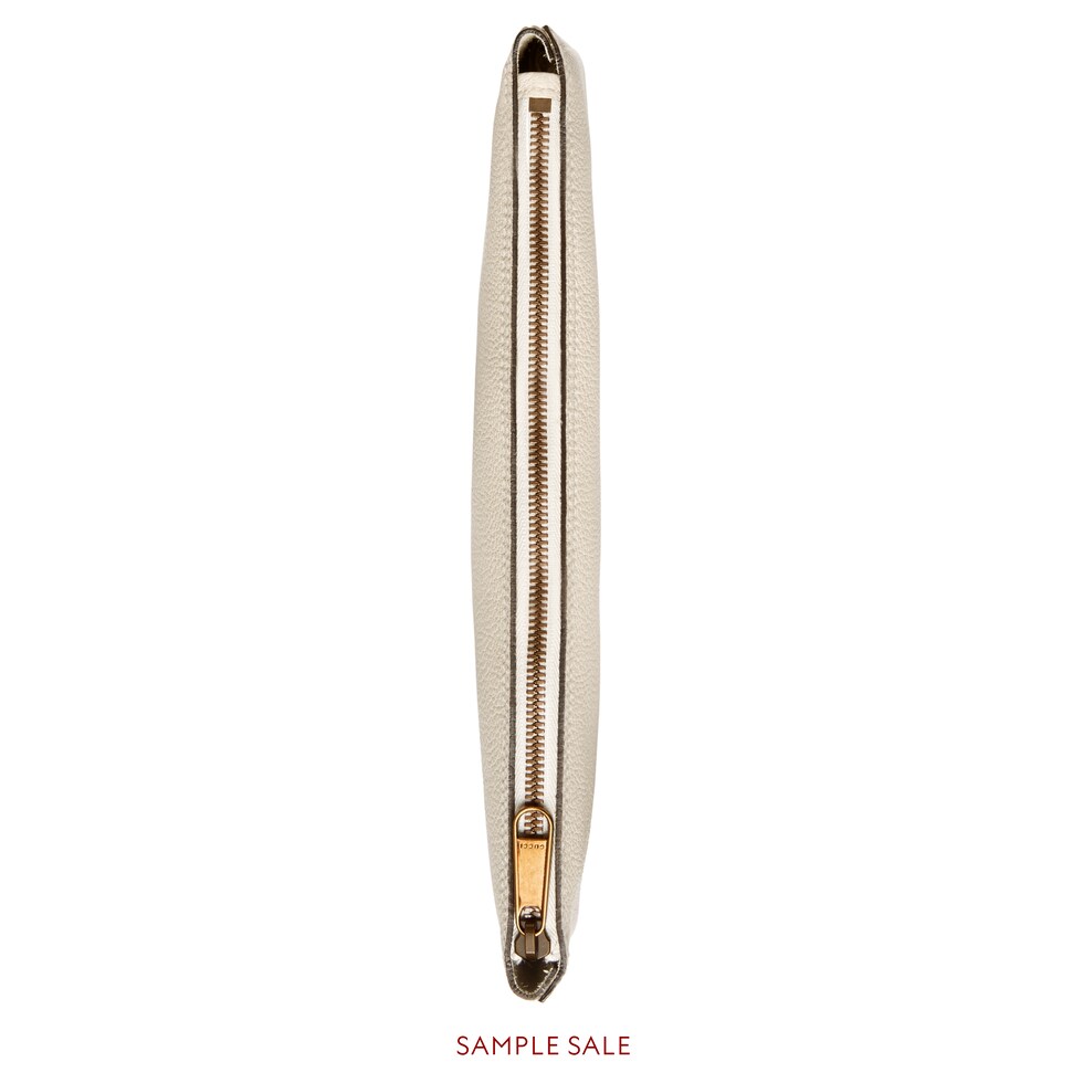 구찌 Gucci Print leather medium portfolio,white leather