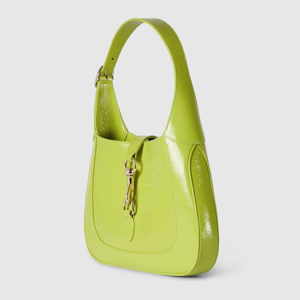 Bolso De Hombro Gucci Jackie Peque O En Charol Verde Brillante Gucci Es