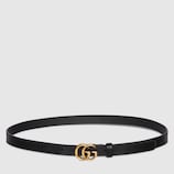 Leather belt with double G buckle