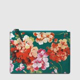 Blooms print leather pouch