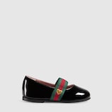 Ballerines pour tout-petit en cuir verni avec ruban Web