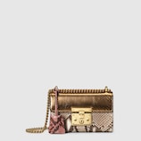 Schultertasche aus Python mit Vorhängeschloss