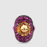 Ring with stud and crystals