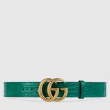 Crocodile belt with double G buckle