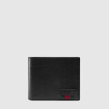 Leather bi-fold wallet with Web