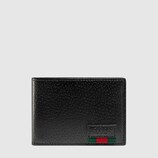 Leather bi-fold wallet with Web