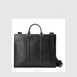 leather tote with web