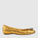 Metallic leather ballet flat