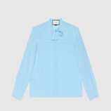 Silk crêpe Cambridge shirt